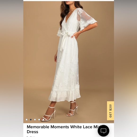 Memorable Moments White Lace Midi Dress - Picture 2 of 5